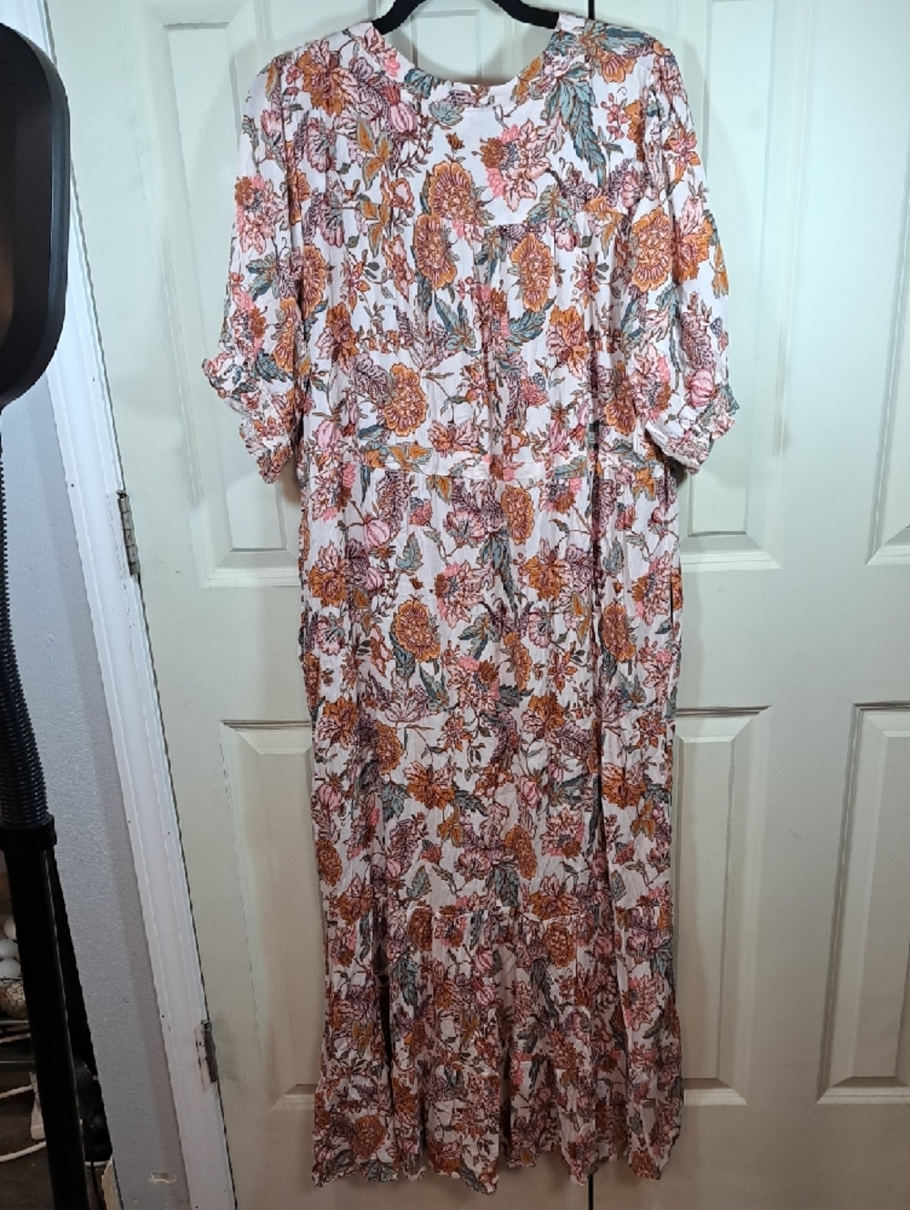 Knox Rose White Maxi Dress with Rust and Green Floral Print - Picture 4 of 5